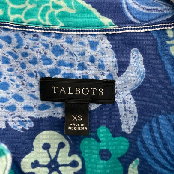 Talbots Fish Print Tunic Blouse - Picture 3 of 8